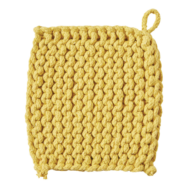 Crochet trivet châtaignier, Jaune