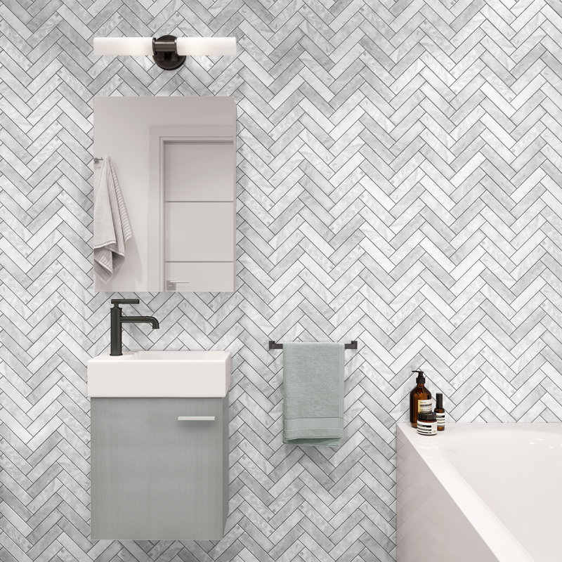 Colmer 18" Wall-Mounted Bathroom Vanity, Slate