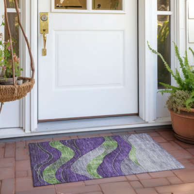 Tapis mauve lavable à la machine intérieur / extérieur Xhevrie