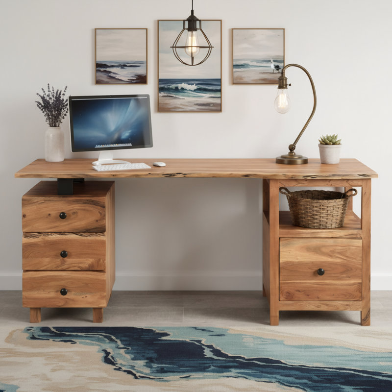 Finneytown Solid Wood Solid Wood Writing Desk, Chestnut
