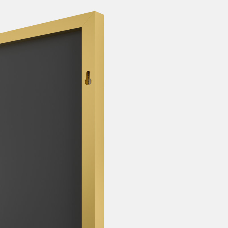 Vertell Oversize Rectangle Full Length Metal Mirror for GYM/ Bedroom with Stand, 71" x 24", Brushed Gold