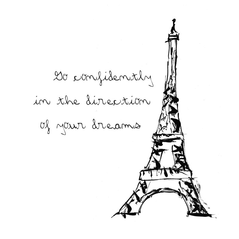 " Go Confidently Eiffel Tower ", 20" H x 20" W  