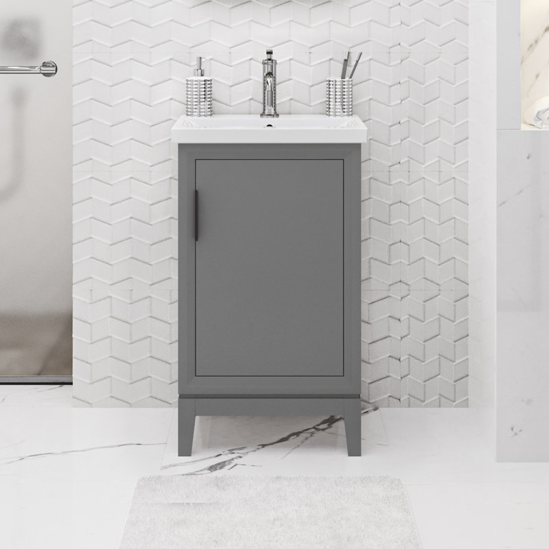 Elsa 20" Bath Vanity with Modern Single Faucet, Cashmere Gray, Chrome