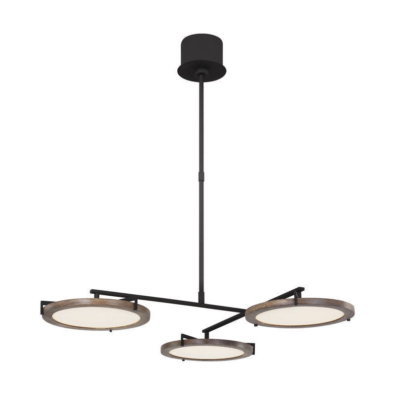 Shuffle 3 - Light LED Chandelier, Nightshade Black