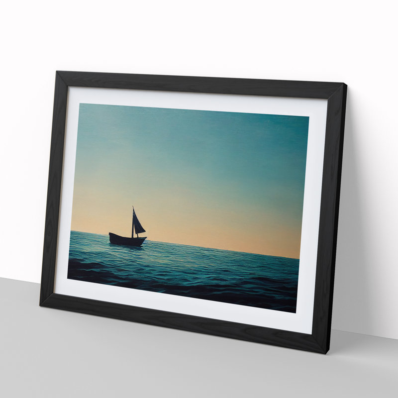 Solo Sailing Boat Vol.3 - Framed Print, 25cm H x 34cm W x 2cm D, Black
