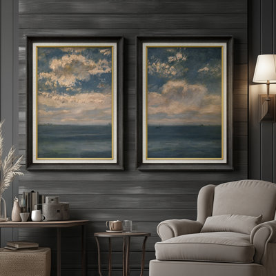 Ensemble de 2 œuvres d'art encadrées de qualité supérieure sur toile de qualité supérieure avec cadre de 26 po x 36 po