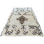 Tapis unique brun, brun clair et gris de 3 pi 6 po x 5 pi 9 po des années 1980