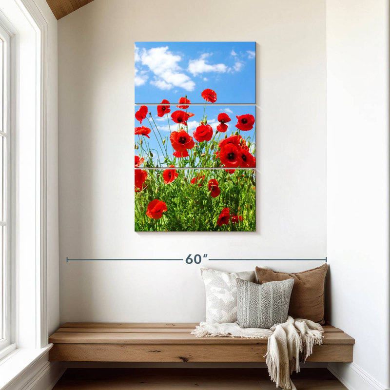 Coquelicots rouges Harnek, H 45 po x l 28 po