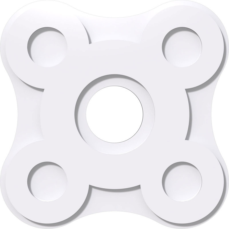 Médaillon de plafond contemporain en PVC de qualité architecturale Lune 22 pi x P 4 po x P 7 1/2 po x P 1 po