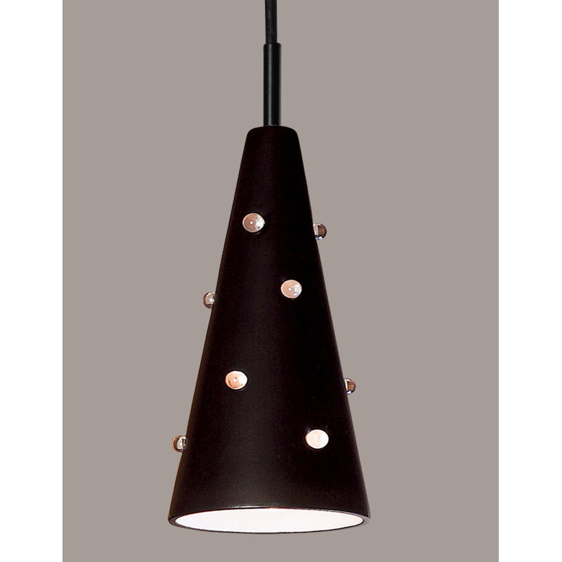Luminaire suspendu 1 lumière à del simple Shunk, Noir ardoise