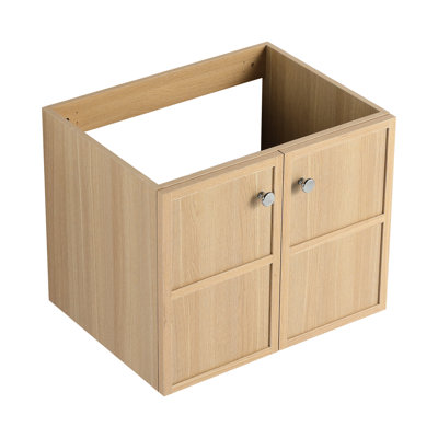 Meuble-lavabo de salle de bain en contreplaqué de chêne de 24 po - Portes à fermeture douce pour un design élégant et silencieux