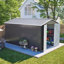 Remise verrouillable en métal sécuritaire 8 x 12 pi - grand rangement extérieur avec cadre en aluminium, remise à outils de jardin durable pour la cour, le patio et la pelouse