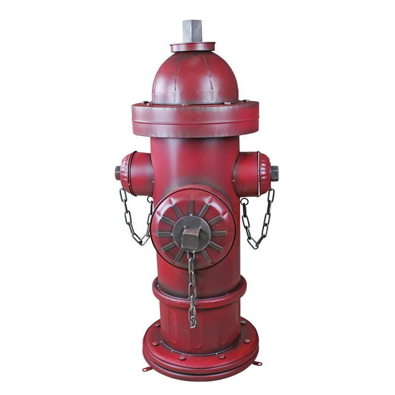 Grande Red Vintage Metal Fire Hydrant Garden Statue