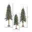 3 Piece Natural Bark Alpine Artificial Christmas Tree Set with 500 Warm White LED Lights