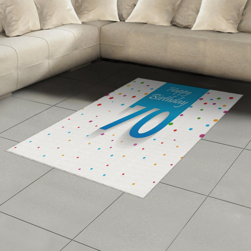 Birthday High Density Long Fiber Poly Threads Decorative Area Rug Carpet, Rectangle 4' x 5'8"