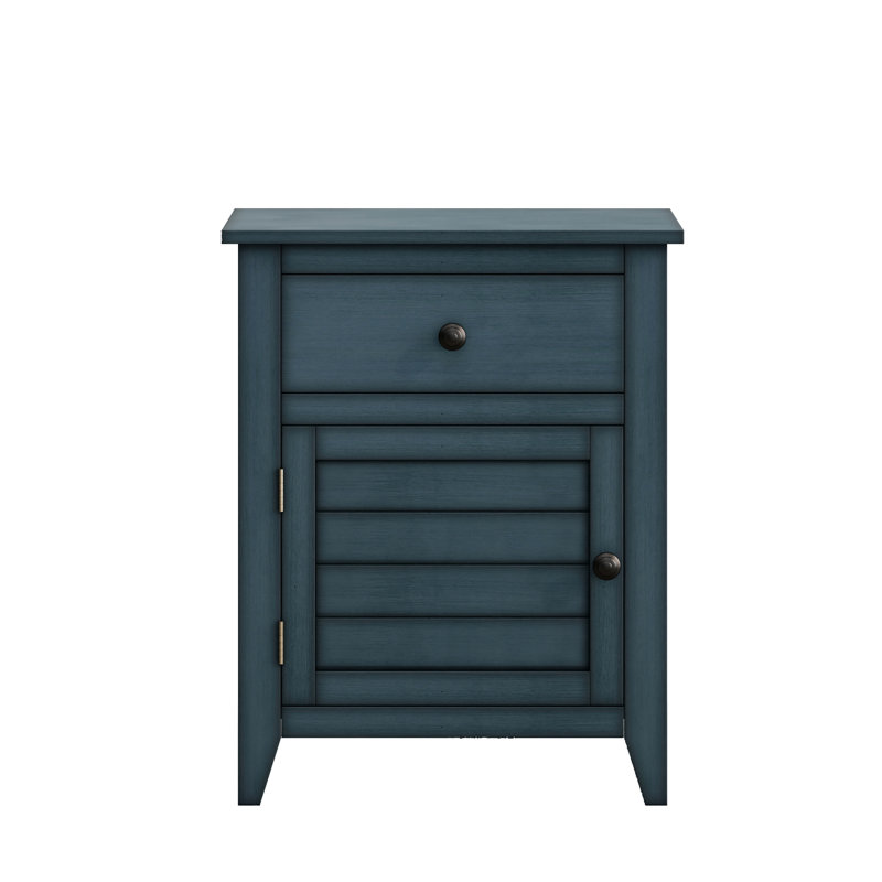 Storage Nightstand,End Table, Antique Blue