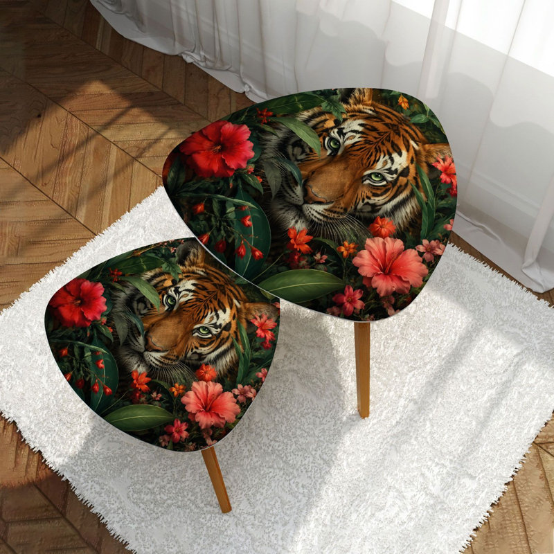 Ensemble de 2 tables basses gigognes Triangle