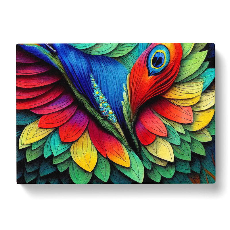 Boundless Bird Feathers Abstract - Wrapped Canvas, 35cm H x 50cm W x 3cm D