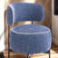 Fauteuil de fonction rotatif de style contemporain avec pieds en métal contrastés pour les salons modernes, dossier courbé, finition bleu foncé-456289986