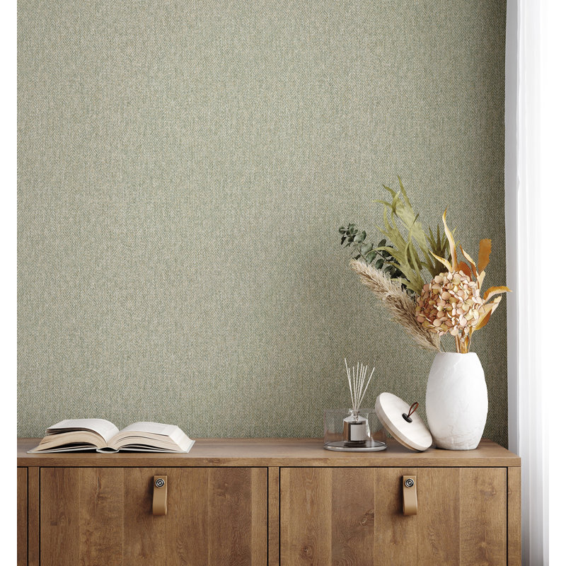 Papier peint Tyngsborough Tweed, Vert