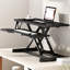 Convertisseur de bureau assis-debout, 32 pouces avec cadre stable pour un travail parfait sur deux écrans et un ordinateur portable, noir, construction de joie de Noël