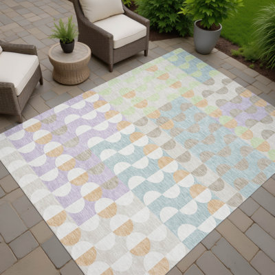 Tapis géométrique intérieur / extérieur lavable à la machine Chantille ACN2816