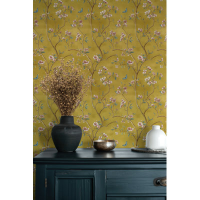 Adhésif décoratif floral doré à motif floral doré