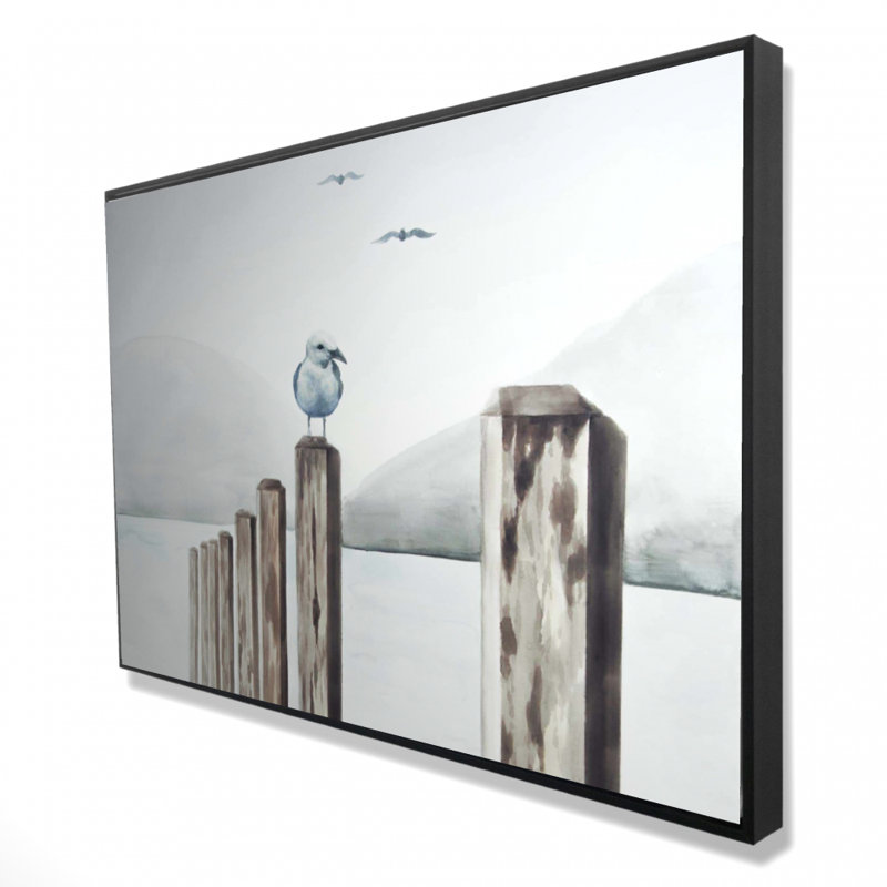 «Seagull At The Marina» sur toile, H 24 po x l 36 po