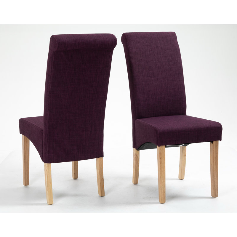Gagny 48cm H Linen Upholstered Side Chair, Purple