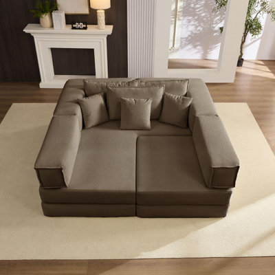 Ensemble de canapé modulaire surdimensionné moderne avec tissu en velours côtelé et mousse haute densité pour un confort et une polyvalence ultimes