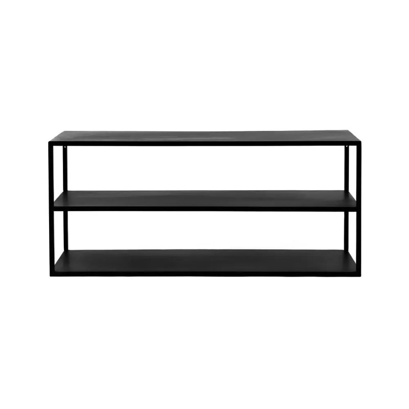 Bergin 90cm W Metal Shelving Unit, Black