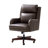 Heeg Traditional 42.5"H Genuine Leather Swivel Tilting Office Chair with Adjustable Headrest and Solid Wood Legs-1490711116