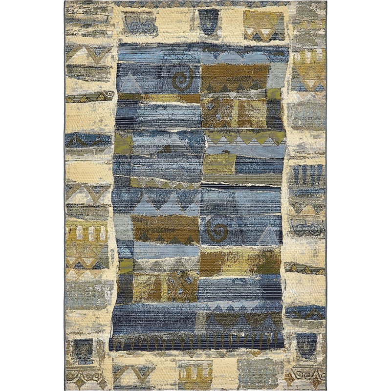 Tapis d'extérieur pour terrasse de couleur carrée, Rectangle 5 pi 3 po x 8 pi