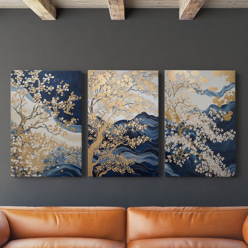 Lanscape Study Series XLV III - Ensemble de toiles tendues avec châssis Premium - Prêt à être accroché