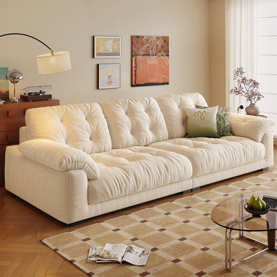 White Chenille Modular Sofa cushion Fourseat