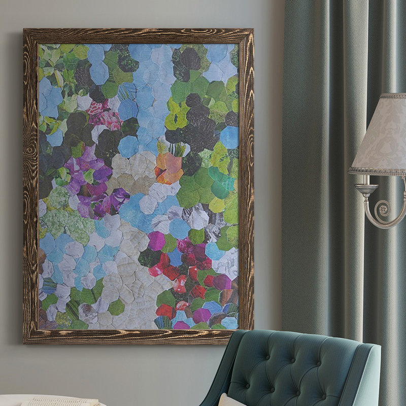 «Iris Garden» par Coco Good, reproduction sur toile, H 37,5 po x l 27,5 po x P 1 po, Noyer