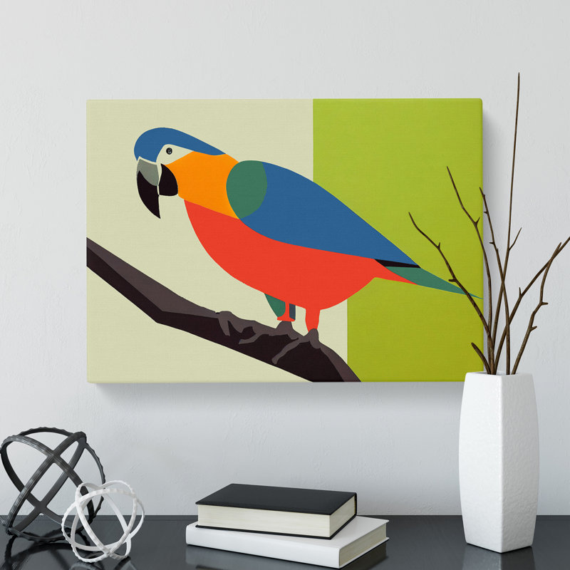Parrot Abstract Vol.5 - Wrapped Canvas, 40cm H x 60cm W x 3cm D