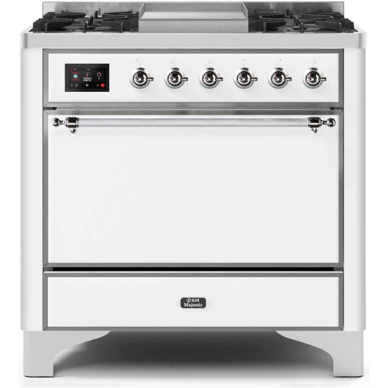 Majestic II 36" 3.5 cu.ft. Freestanding Dual Fuel with Griddle and Convection Oven, Glossy Black/Copper, Liquid Propane