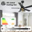 Ventilateur de plafond intelligent 42 po avec trousse d'éclairage et télécommande VacZon, moteur à courant continu réversible à 6 vitesses, pales en bois à double face, minuterie, tiges verticales de 6 po / 10 po, pour une utilisation intérieure / extérieure couverte-290956640
