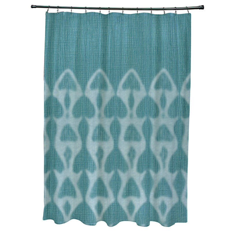 Rideau de douche simple Floral, sarcelle