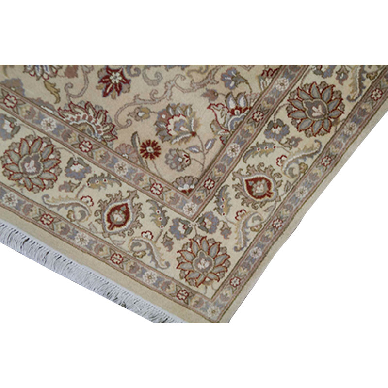 Hand-Knotted High-Quality Beige and Red Area Rug