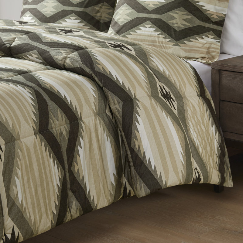 Full Brown Southwestern Down Alternative Comforter Set