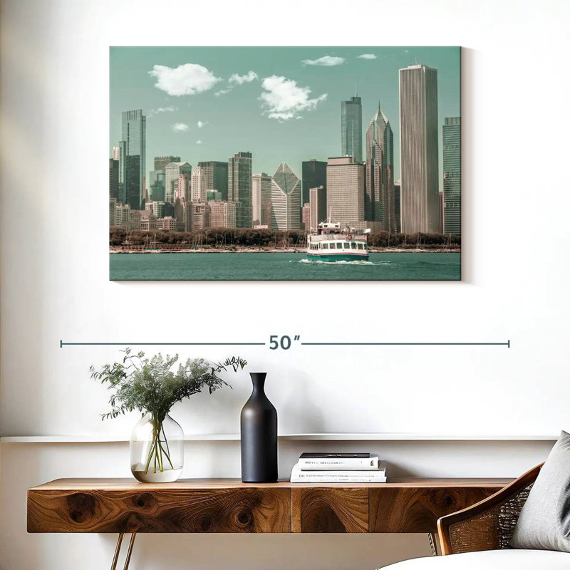 Style rétro Sirci Chicago Skyline, H 26 po x l 39 po