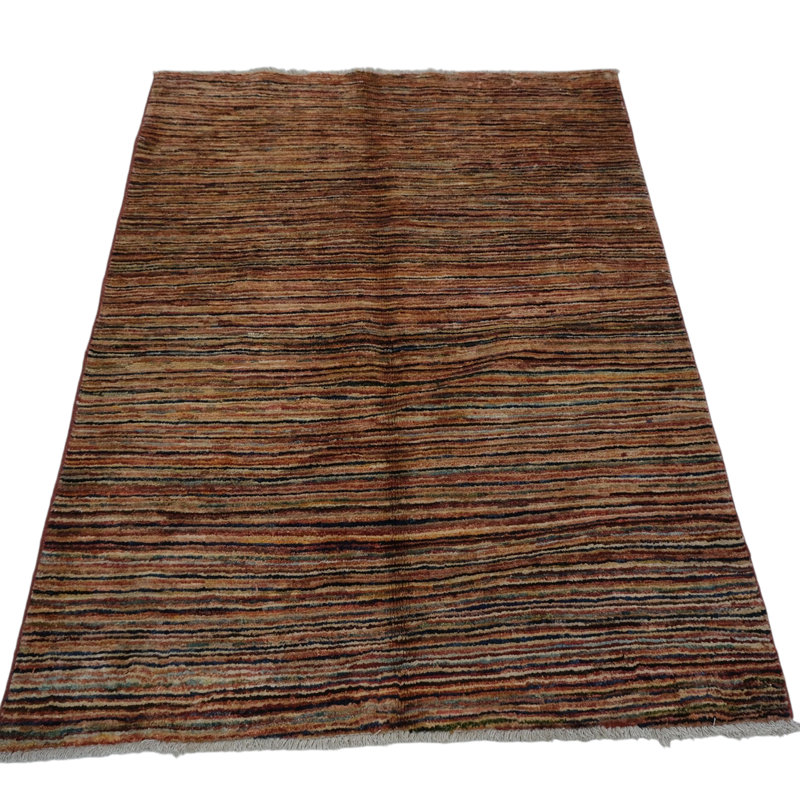 High-Quality Hand-Knotted Navy And Red Area Rug