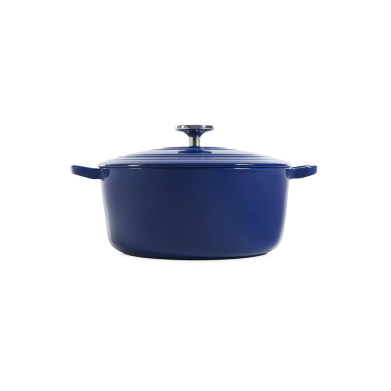 Bourgogne Cast Iron Round Casserole, 6.7 L, Royal Blue