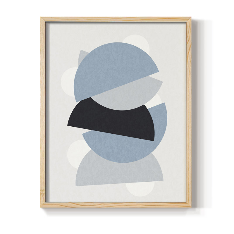 Shapely Blues I Framed Print - Solid Wood