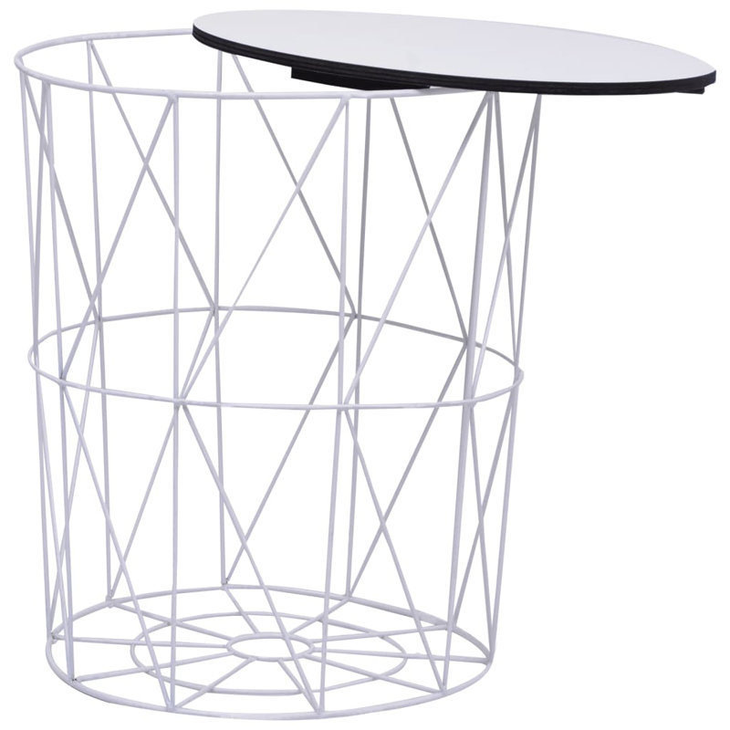 Sweitzer Frame 3 Nesting Tables Coffee Table with Storage, White, Gray