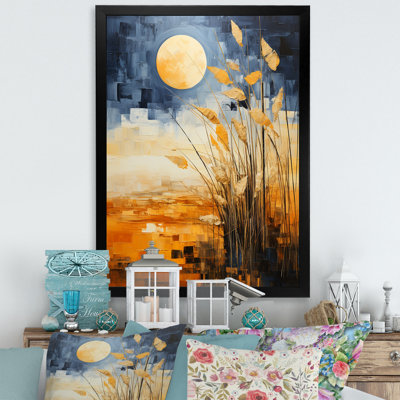 Reproduction d'art jaune et jaune des Prairies bleues et ciel VII - Prairies