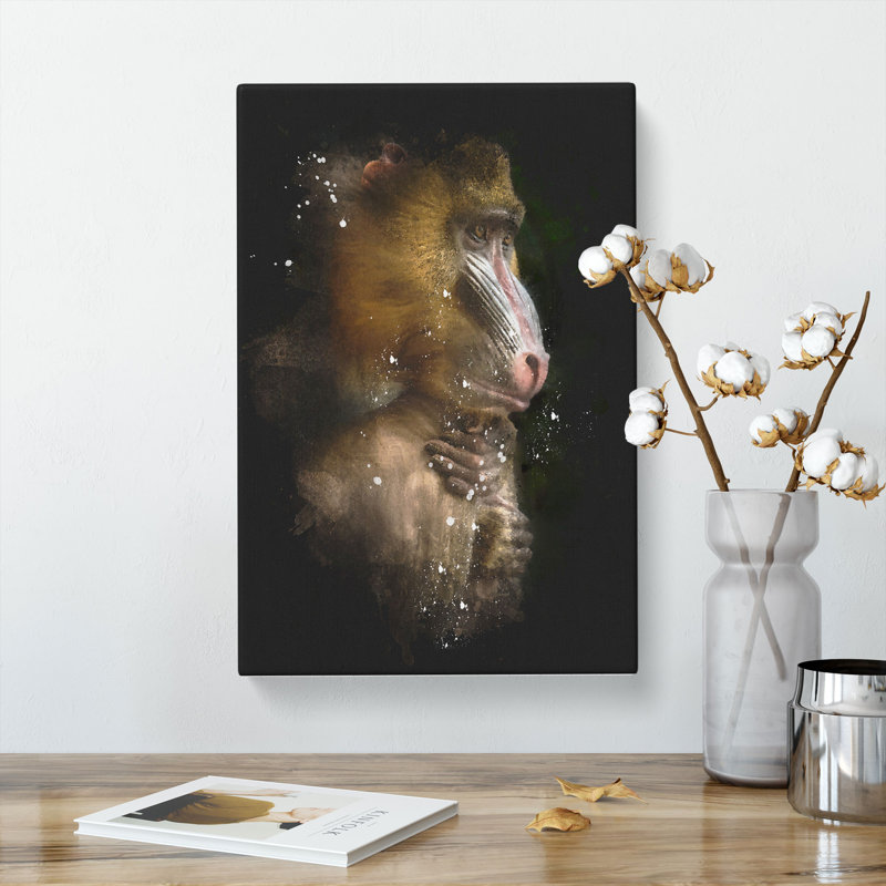 Mandrill Monkey - Wrapped Canvas, 45cm H x 30cm W x 4cm D