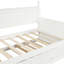 Lit de jour simple en bois avec lit gigogne simple (blanc)